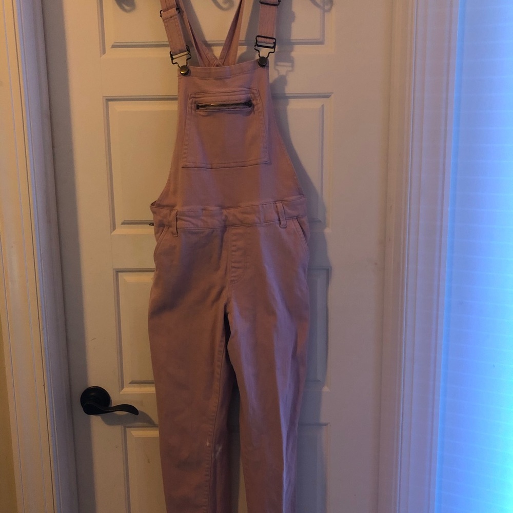 Pink Denim Overalls